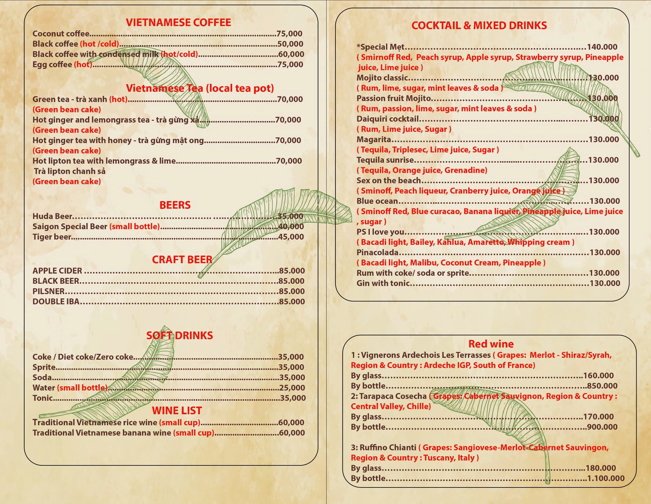 menu met 4