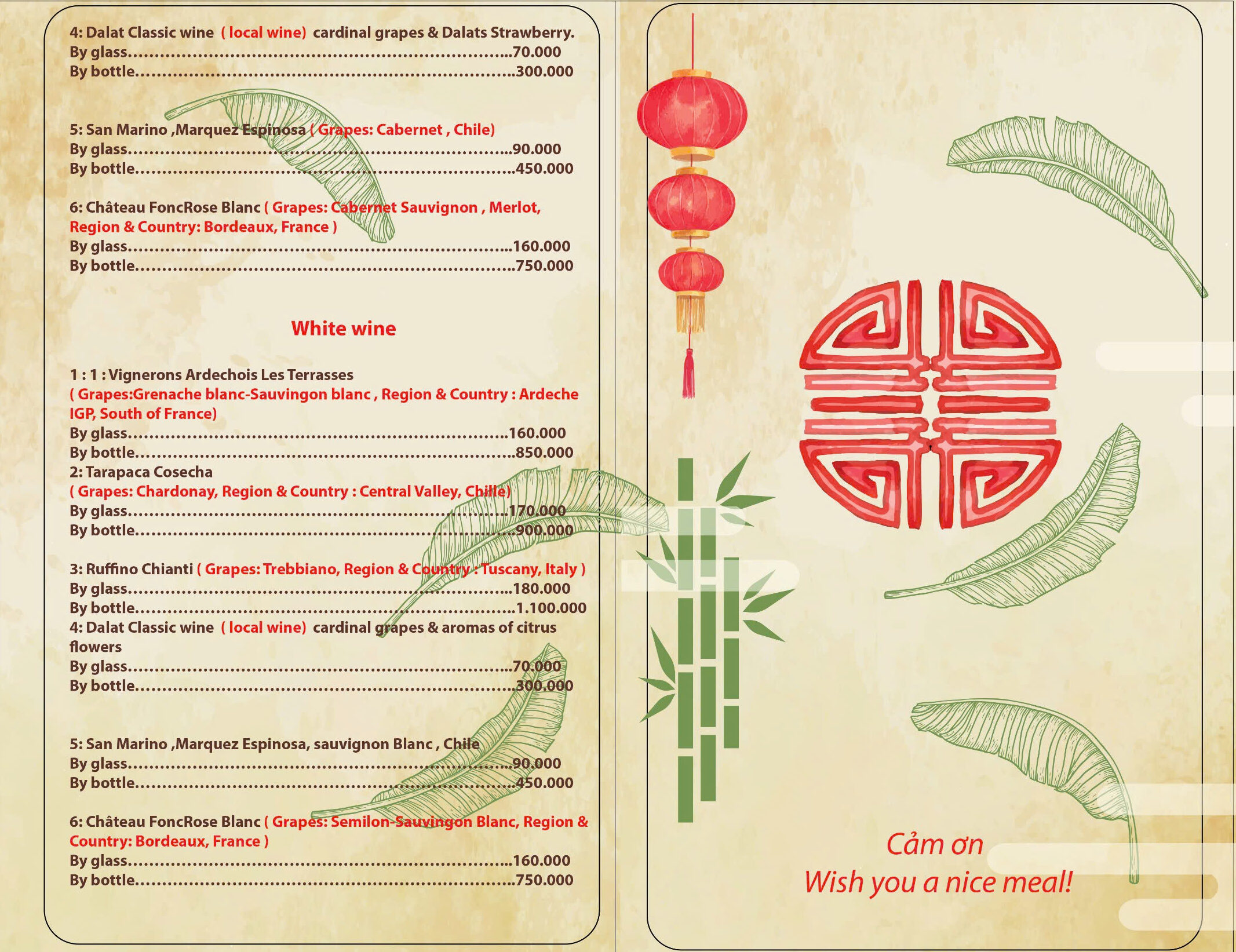 menu met 5